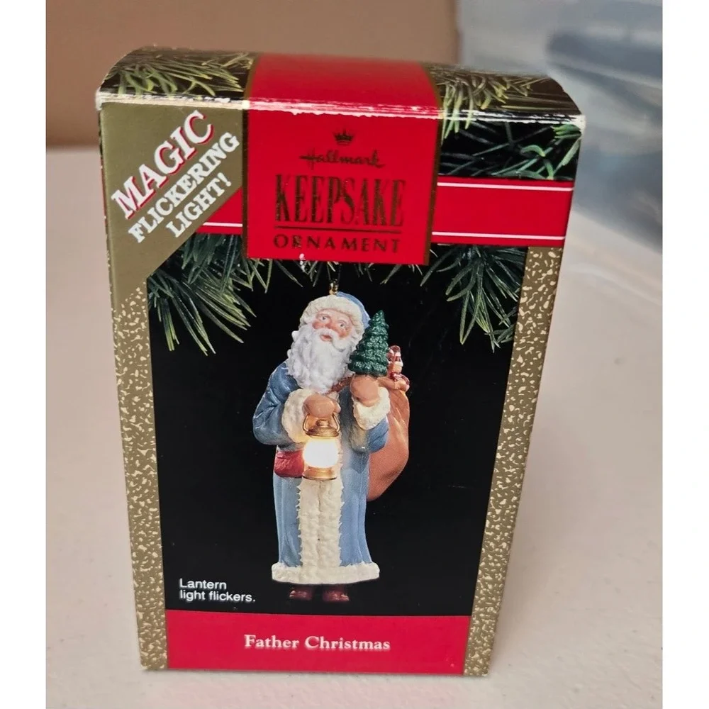 Hallmark 1991 Father Christmas Magic Flickering Light Keepsake Ornament‎